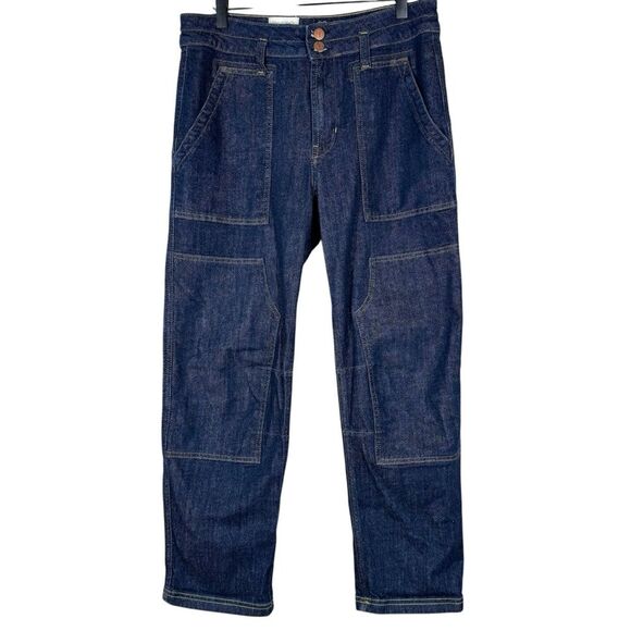 Pilcro Denim - Anthropologie Pilcro Double Knee Jeans Dark Wash Crop Denim Women’s 29